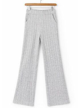 NWT Lou & Grey Sweater Pants Ribbed Wide Leg Brushmarl Loungewear | Grey | XXS